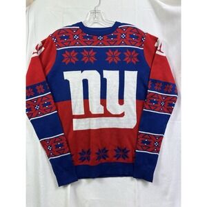 NFL‎ Team Apparel Men New York Giants Ugly Holiday Christmas Sweater sz M Medium